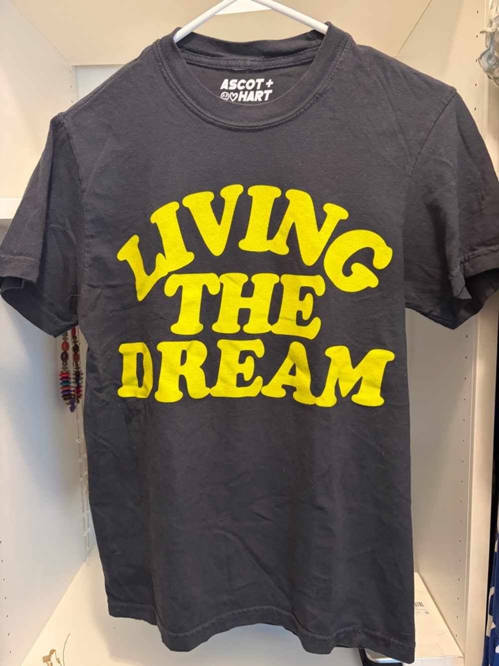 Ascot + Hart "Living The Dream" Short Sleeve Tee - Black/Yellow